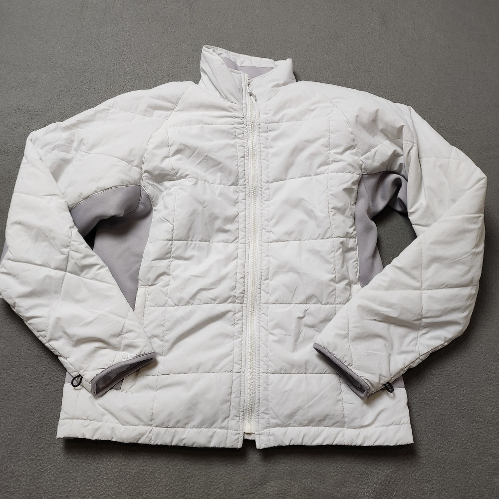 Women's White Quilted Puffer Jacket